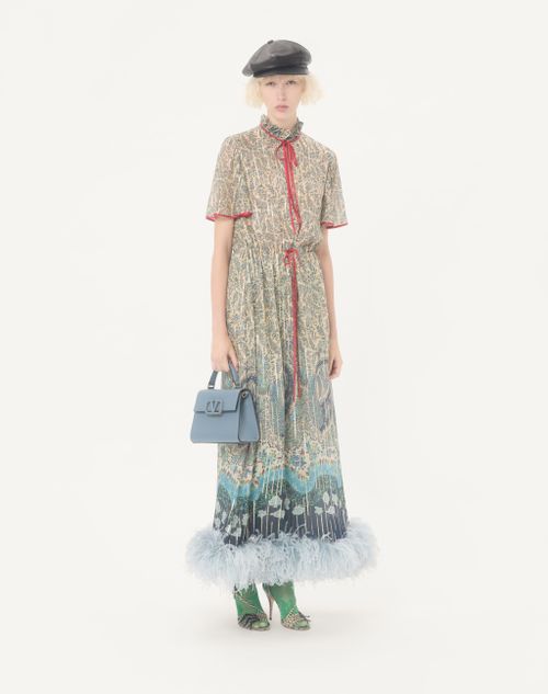 Valentino Garavani - Valentino Garavani Vsling Small Handbag In Grainy Calfskin - Stone - Woman - Top Handle Bags